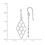 Sterling Silver Dangle Earrings, Geometric Honeycomb Design, Modern Minimalist Drop Style for Women
