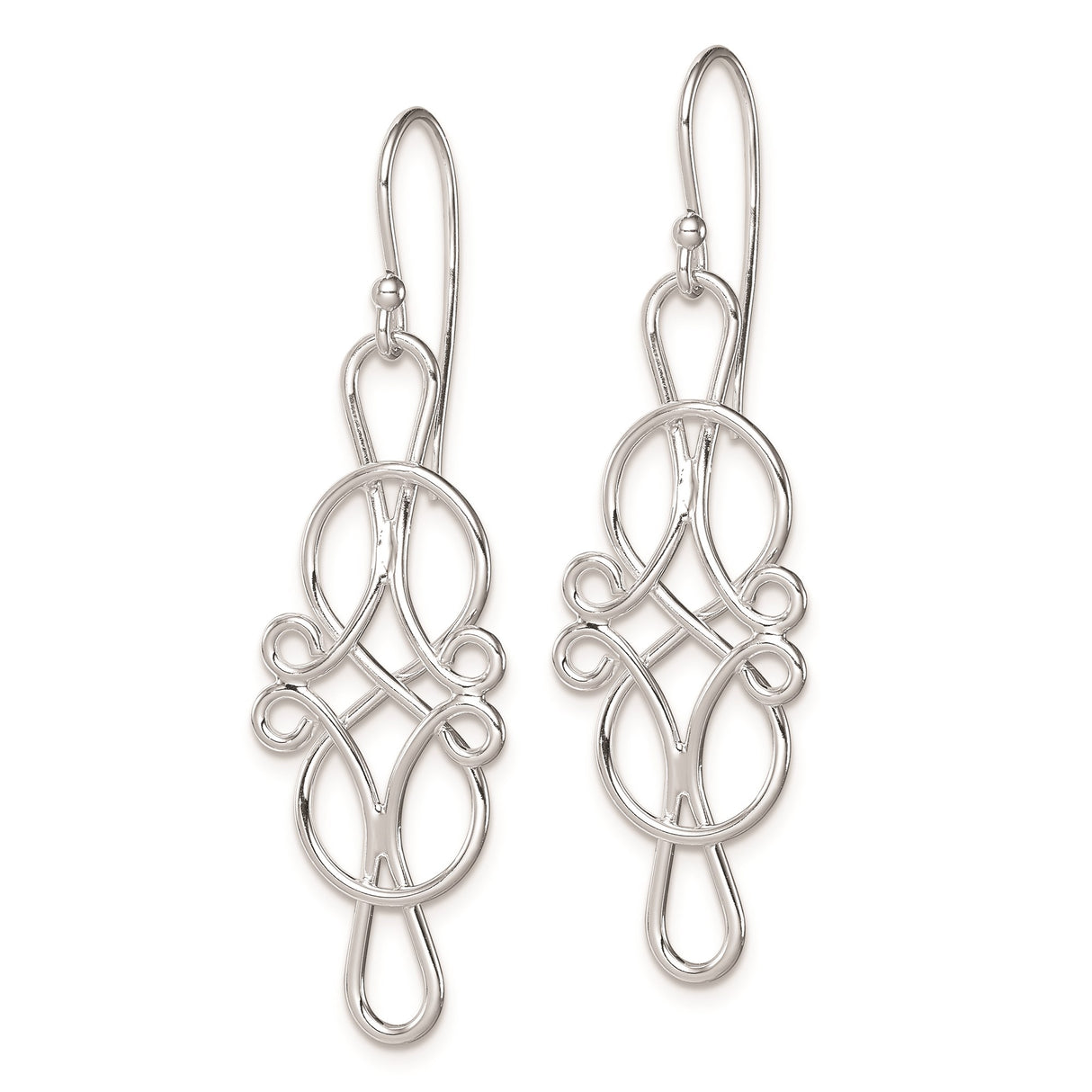 Sterling Silver Celtic Knot Dangle Earrings with Openwork Eternity Design