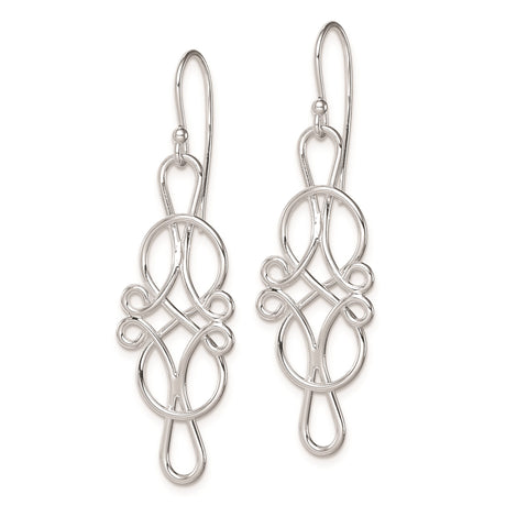 Sterling Silver Celtic Knot Dangle Earrings with Openwork Eternity Design
