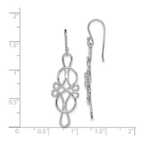 Sterling Silver Celtic Knot Dangle Earrings with Openwork Eternity Design