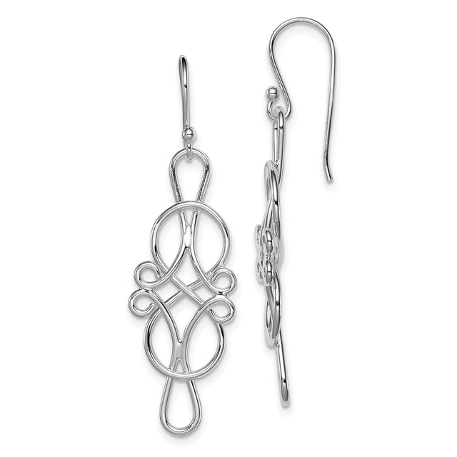 Sterling Silver Celtic Knot Dangle Earrings with Openwork Eternity Design