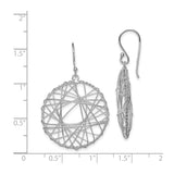 Sterling Silver Dangle Earrings, Abstract Wire Wrapped Circle Hoop Design for Women