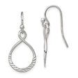 Sterling Silver Infinity Drop Earrings with Open Teardrop Loops and Etched Accents