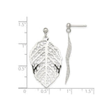 Sterling Silver Dangle Earrings with Leaf Filigree Design, Botanical Nature-Inspired Jewelry for Women