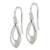 Sterling Silver Dangle Drop Earrings with Marquise Teardrop Shape, Minimalist Hook Design