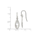 Sterling Silver Dangle Drop Earrings with Marquise Teardrop Shape, Minimalist Hook Design
