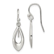 Sterling Silver Dangle Drop Earrings with Marquise Teardrop Shape, Minimalist Hook Design