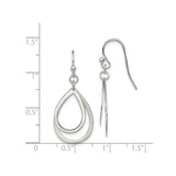 Sterling Silver Double Open Teardrop Dangle Earrings, Lightweight Polished Loops, Minimalist Design