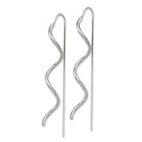 Sterling Silver Threader Earrings with Spiral Twist Design, Modern Minimalist Dangle Style