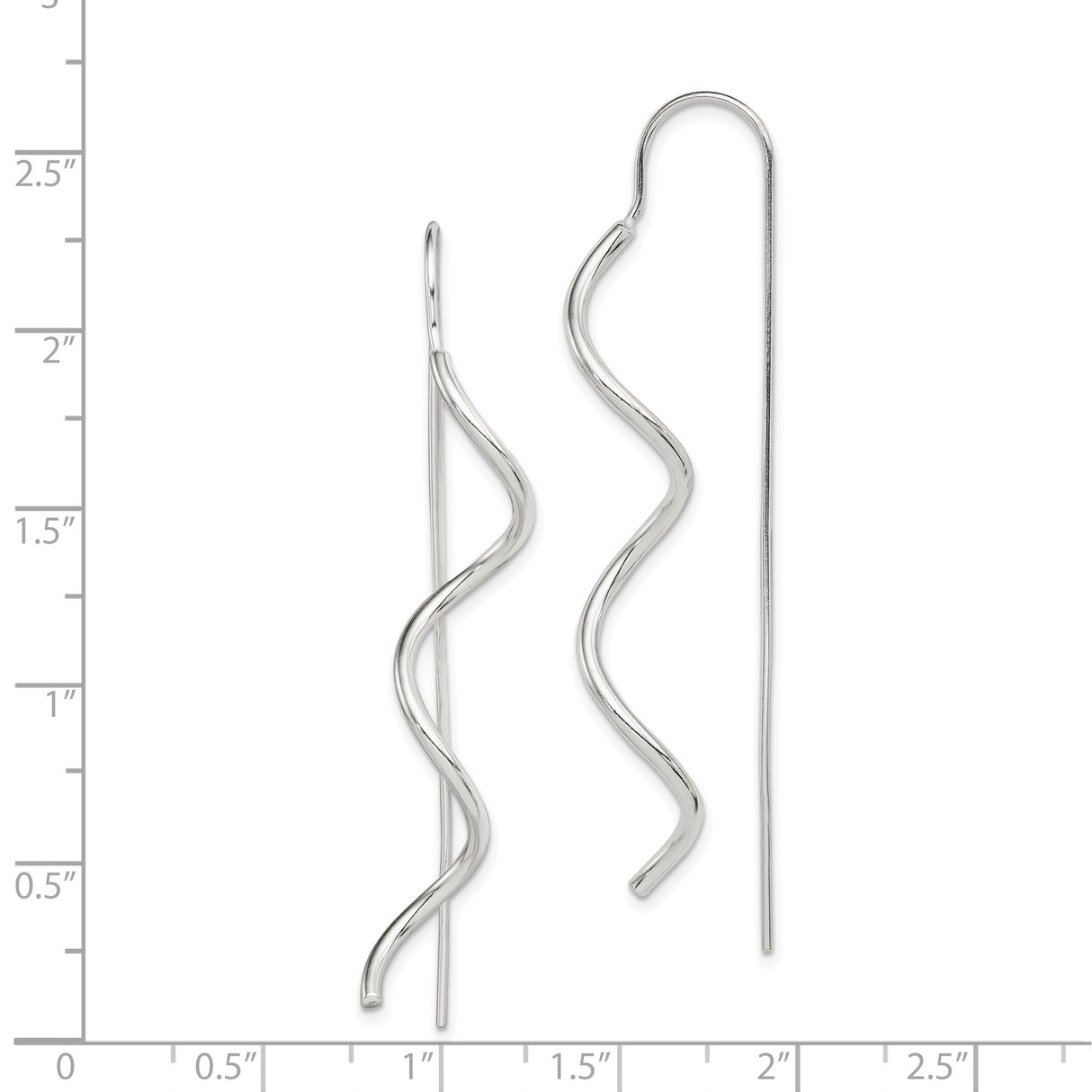 Sterling Silver Threader Earrings with Spiral Twist Design, Modern Minimalist Dangle Style
