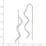 Sterling Silver Threader Earrings with Spiral Twist Design, Modern Minimalist Dangle Style