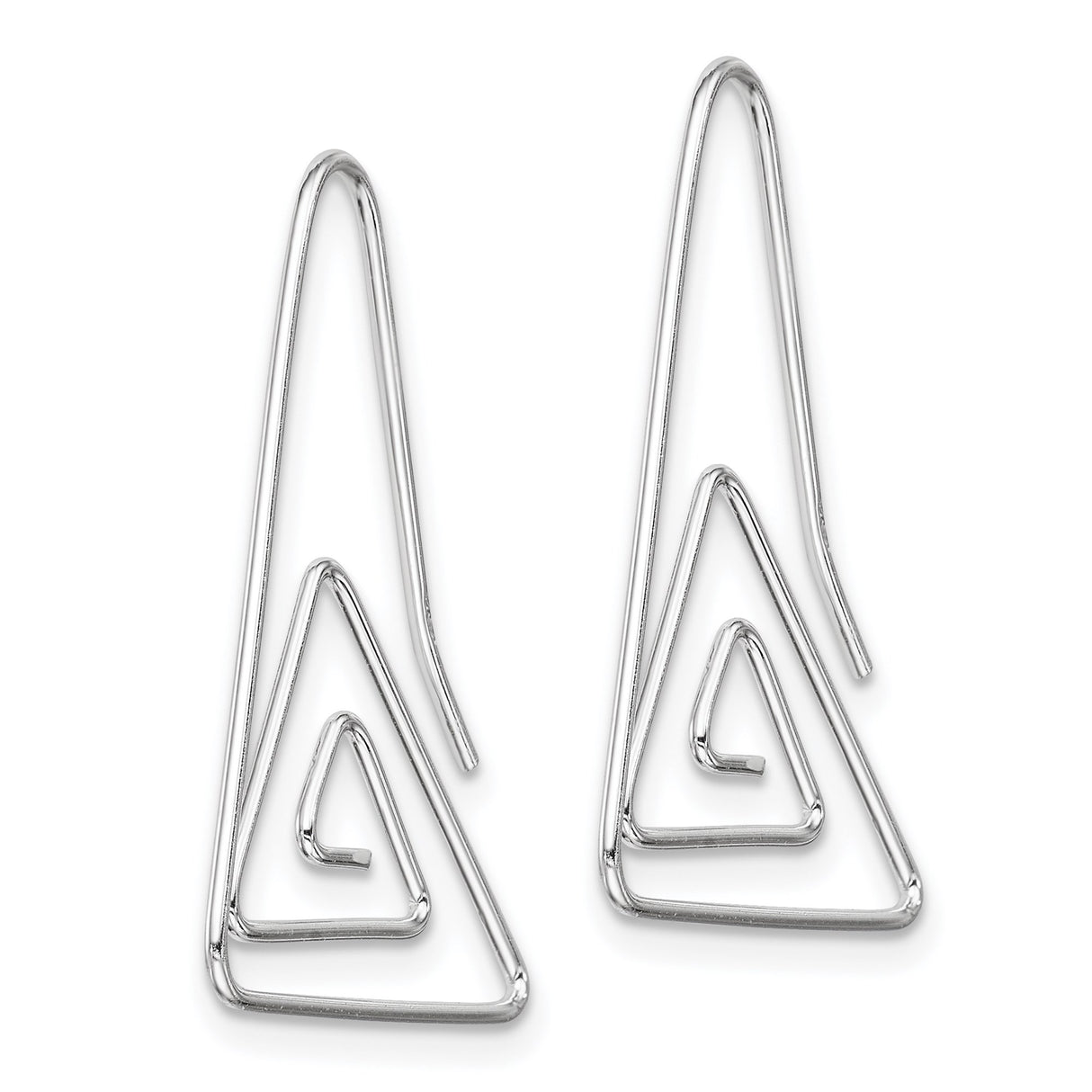Sterling Silver Triangle Pendant with Geometric Spiral Design, Abstract Minimalist Jewelry