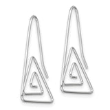 Sterling Silver Triangle Pendant with Geometric Spiral Design, Abstract Minimalist Jewelry