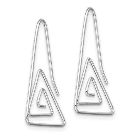 Sterling Silver Triangle Pendant with Geometric Spiral Design, Abstract Minimalist Jewelry
