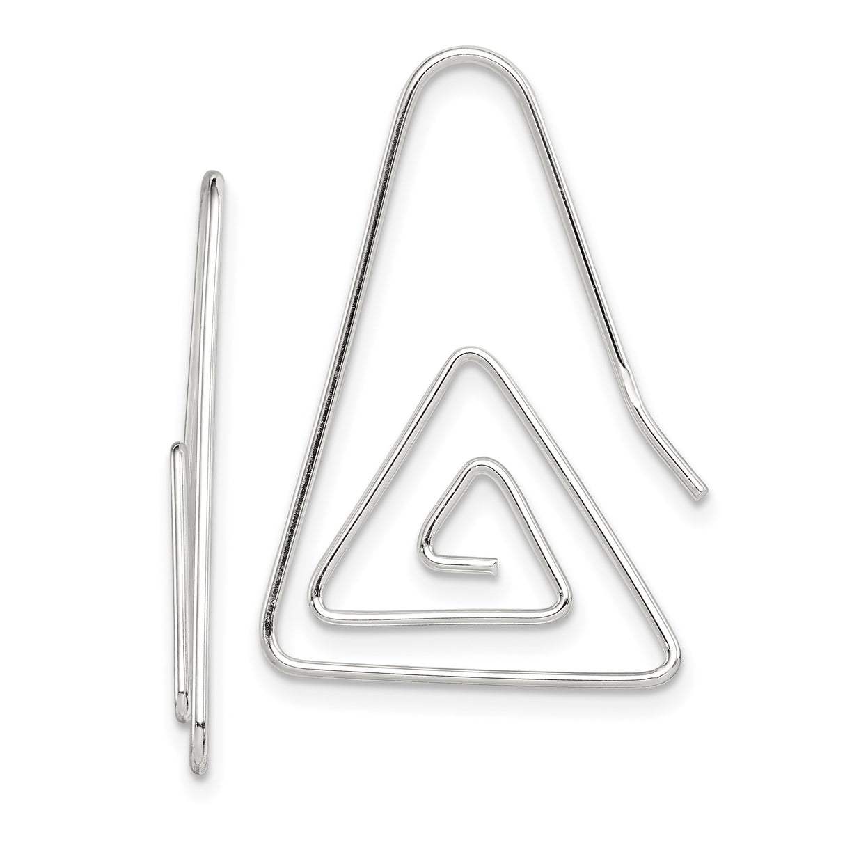 Sterling Silver Triangle Pendant with Geometric Spiral Design, Abstract Minimalist Jewelry