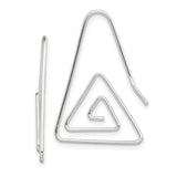 Sterling Silver Triangle Pendant with Geometric Spiral Design, Abstract Minimalist Jewelry
