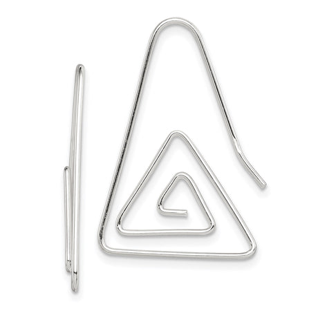 Sterling Silver Triangle Pendant with Geometric Spiral Design, Abstract Minimalist Jewelry