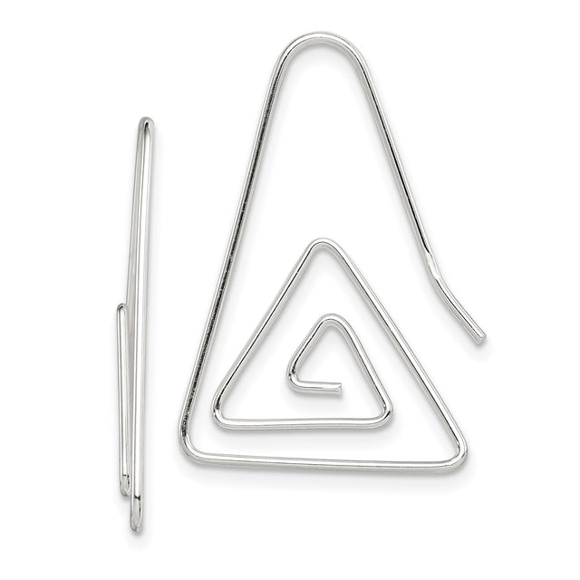 Sterling Silver Triangle Pendant with Geometric Spiral Design, Abstract Minimalist Jewelry