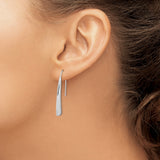 Sterling Silver Drop Earrings, Sleek Teardrop Dangle Design, Modern Minimalist Style
