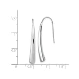 Sterling Silver Drop Earrings, Sleek Teardrop Dangle Design, Modern Minimalist Style