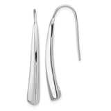 Sterling Silver Drop Earrings, Sleek Teardrop Dangle Design, Modern Minimalist Style