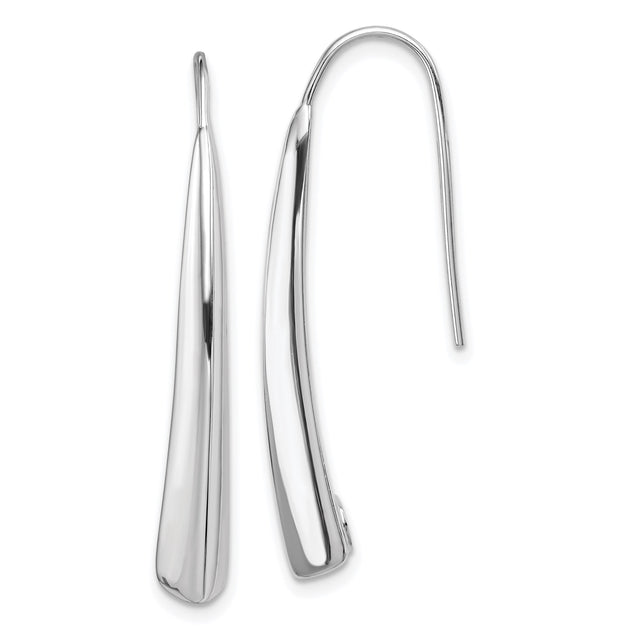 Sterling Silver Drop Earrings, Sleek Teardrop Dangle Design, Modern Minimalist Style