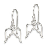 Sterling Silver Angel Wing Dangle Earrings, Lightweight Christian Faith Jewelry for Women