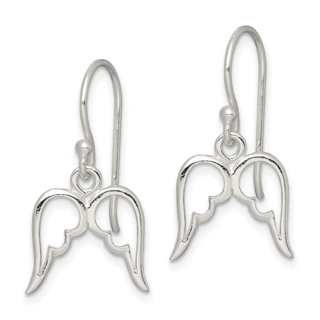 Sterling Silver Angel Wing Dangle Earrings, Lightweight Christian Faith Jewelry for Women