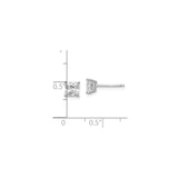 Sterling Silver Minimalist Stud Earrings with Square CZ