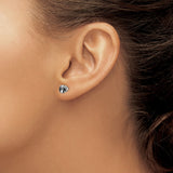 Sterling Silver Black And White Faceted Gem Stud Earrings