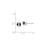 Sterling Silver Black And White Faceted Gem Stud Earrings