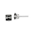 Sterling Silver Stud Earrings with Black Onyx and Cubic Zirconia, Modern Geometric Design