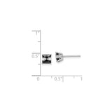 Sterling Silver Square Cut Black White Stones Stud Earrings