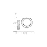 Sterling Silver Hoop Earrings with Channel-Set Cubic Zirconia, Minimalist Polished Design