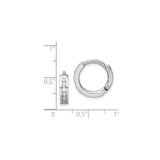 Sterling Silver Huggie Hoop Earrings with Round Cubic Zirconia, Polished Channel Setting