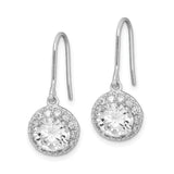 Sterling Silver Dangle Earrings with Cubic Zirconia, Classic Halo Drop Design for Women