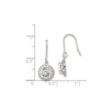 Sterling Silver Dangle Earrings with Cubic Zirconia, Classic Halo Drop Design for Women