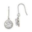 Sterling Silver Dangle Earrings with Cubic Zirconia, Classic Halo Drop Design for Women
