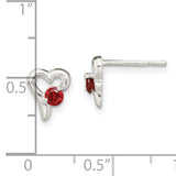 Sterling Silver Heart Stud Earrings with Cubic Zirconia, Minimalist Romantic Design for Women
