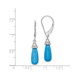 Sterling Silver Dangle Earrings with Turquoise Teardrop Gemstone and Beaded Caps, Boho Chic Style
