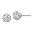 Sterling Silver Dome Stud Earrings with Clear Cubic Zirconia, Classic Round Post Style