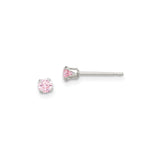 Sterling Silver Stud Earrings Set with Round Cut Cubic Zirconia in Blue, Green, Pink, and Clear