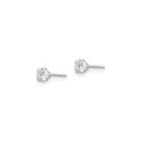 Sterling Silver Stud Earrings Set with Round Cut Cubic Zirconia in Blue, Green, Pink, and Clear