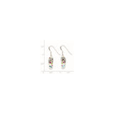 Sterling Silver Flip-Flop Dangle Earrings with Colorful Crystal Accents, Beach Sandal Design