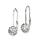 Sterling Silver Leverback Earrings with Cubic Zirconia Pavé Dome Cluster Design