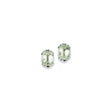 Sterling Silver Stud Earrings with Carved Prasiolite, Scarab Beetle Design Inspired by Egyptian Symbolism