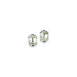 Sterling Silver Stud Earrings with Carved Prasiolite, Scarab Beetle Design Inspired by Egyptian Symbolism