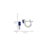 Sterling Silver Hoop Earrings with Sapphire-Inspired Gemstones and Scrollwork Design