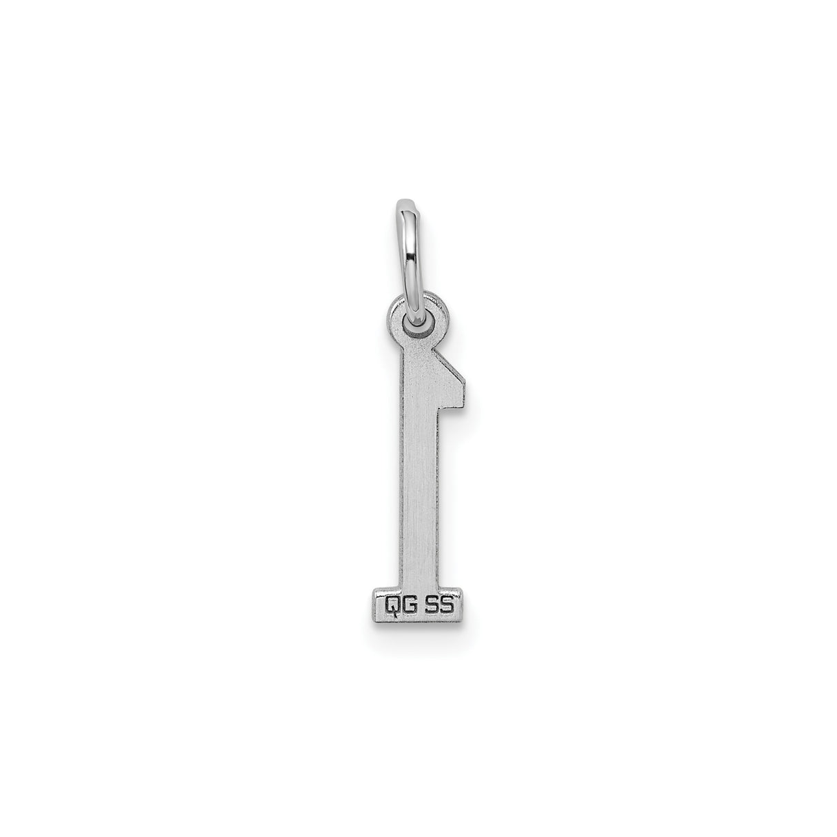 Sterling Silver Number 1 Pendant Charm with Polished Finish, Custom Engravable Design