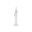 Sterling Silver Number 1 Pendant Charm with Polished Finish, Custom Engravable Design